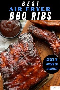 the best air fryer bbq ribs cook's in under 30 minutes and they are easy to make