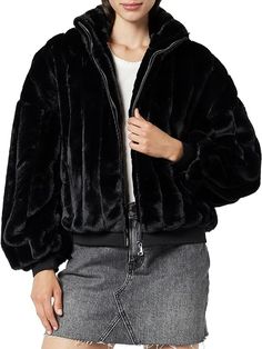 The Drop Women's Marcia Faux Fur Bomber Fur Goods, Brand Collaboration, The Drop, Black Media, Black Noir, Fleece Jacket, Wardrobe Essentials, Coats For Women, Faux Fur