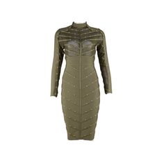 This dress is all about sass. Pair it with some classy pumps or stilettos to make a statement everyone will remember! Crew Neck Conventional Sleeve Long Sleeve Elastic Waist Placket: Hedging Elements: Stitching, Studs, Mesh, Bandage Fitting: Slim-Fit Bodycon Length: Midi Dress (37" - 93.98CM) Fabric: 90% Rayon, 9% Nylon, 1% Spandex Lining: Polyester Fiber Colors: Black, Green Size: S to L Gender: Female Age: Adult Brand Name: NoEnName_Null Product ID: CJNSSYLY09732 Note: All sizes are 1 to 2 siz Elegant Knee-length Bandage Dress For Club, Fitted Midi Cocktail Dress For Fall, Fitted Cocktail Midi Dress For Fall, Fitted Midi Dress For Fall Cocktail Events, Fitted Bodycon Dress For Fall Evening, Formal Stretch Knee-length Bandage Dress, Elegant Midi Dress For Fall Club Nights, Spring Evening Bandage Dress With Stretch, Fitted Knee-length Bandage Dress For Cocktail