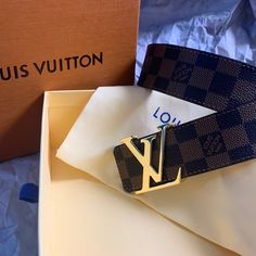 Louis Vuitton Classic Checkerboard Men's Gold Buckle Belt Size 95/38 L 43”, W 1.5” Louis Vuitton Accessories, Louis Vuitton Men, Mens Gold, Belt Size, Belt Buckles, Buckle, Mens Accessories, Louis Vuitton, Man Shop