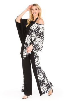 Love V Point Palazzo Set 2 piece Pant Set (Tunic & Palazzo Pant) Colors: Black/White Sizes: S (4/6), M (8/10), L (12/14), XL (16/18), 1X (20/22), 2X (24/26) 2 Piece Pant Set, Kaftan Tops, Palazzo Pant, Palazzo Set, Pant Set, Palazzo Pants, 2 Piece, Two Piece Pant Set, Kimono Top