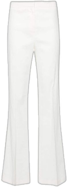 Trousers White, Linen Blend, Trousers, High Waisted, White