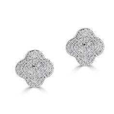 14K Gold 0.22 CTW Diamond Clover Stud Earrings. The Clover Earrings Come with Matching 14 Karat Earrings Backs. These Earrings Are Available in Yellow, White or Rose Gold. Clover Earrings, 14kt Gold, Earring Backs, Or Rose, Yellow White, Gold Diamond, Diamond Earrings, Stud Earrings, Rose Gold