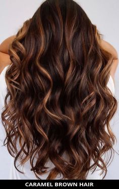 Copper Streaks, Caramel Brown Hair Color, Chocolate Balayage, Caramel Brown Hair, Balayage Long Hair, Highlights For Dark Brown Hair, Balayage Hair Dark, Dark Hair With Highlights, Long Dark Hair