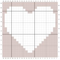 a cross stitch pattern with the shape of a heart