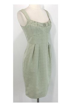 Size 6 Light Seafoam Green Sleeveless Dress 54% rayon, 42% cotton, 4% polyacrylic, lining- 100% acetate Made in USA Concealed zip in back Hits above the knee Total length: 35” Underarm to underarm: 16.5” Waist: 29” Green Cotton Midi-length Sleeveless Dress, Green Cotton Sleeveless Midi Dress, Green Cotton Midi Length Sleeveless Dress, Summer Green Mini Dress With Fitted Bodice, Green Cotton Sleeveless Sundress, Green Cotton Sundress Sleeveless, Green Sleeveless Mini Dress With Fitted Bodice, Green Fitted Sleeveless Evening Dress, Spring Sleeveless Fitted Bodice Dress