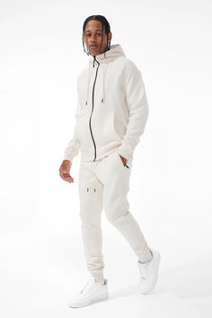 Stay sharp and cozy in the Uptown Zip-Up Hoodie from Jordan Craig. Casual Streetwear Hoodie With Zip Cuffs, Jogging Hoodie With Drawstring Hood, Fleece Sweats With Drawstring Hood For Jogging, Drawstring Hoodie For Jogging, Hooded Fleece Tracksuit With Ribbed Cuffs, Fleece Hooded Tracksuit With Ribbed Cuffs, Fleece Tracksuit With Ribbed Cuffs And Hood, Hooded Tracksuit With Drawstring Hood For Jogging, Fleece Tracksuit With Drawstring For Streetwear