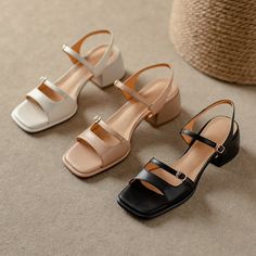 CHIKO Laquesha Open Toe Block Heels Heeled Sandals feature leather upper, leather lining, rubber sole. Heel height is approx. 2" (5 cm) Heels 2024, Office Sandals, Work Etiquette, Chiko Shoes, Wedges Shoes, Shoes Classic, Flatform Sandals, Slingback Shoes, Ballerina Flats