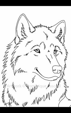 a wolf's head with the eyes open and one eye closed, in black and white