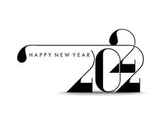 happy new year 2012 with the number twenty and an abstract design in black on a white background