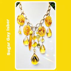 Is Yellow Your Superpower? Unleash It with This Stunning Necklace! Are you tired of blending in, craving to stand out in a world of fast fashion and fleeting trends? Do you long for a piece that truly reflects your unique personality and impeccable taste? This necklace is crafted just for you, the bold and the extraordinary. A Fashion Statement That Commands Attention Imagine walking into a room and feeling every eye on you, not in judgment, but in admiration. People will stop and ask for your fashion advice, captivated by your radiant presence. Inspired by the magnificent Yellow Rose diamond, about to be auctioned at Christie's, this piece from Sugar Gay Isber's Lolipop Sugar Collection Spring 2024 is designed to make you feel as precious and rare as the gem itself. Exquisite Craftsmanshi Rose Diamond, Citrine Necklace, Wedding Jewellery Necklace, Stunning Necklace, Necklace Vintage, Spring 2024, Yellow Rose, Wedding Necklace, Fast Fashion