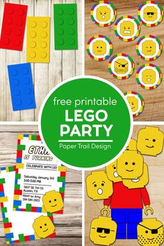 lego party with free printables and instructions to make them look like lego characters