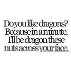 some type of font that is black and white with the words do you like dragons? because