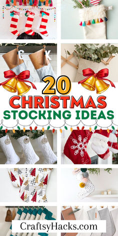 20 Christmas Stocking Ideas Easy Crochet Christmas Stocking Pattern, Quick And Easy Crochet Christmas Stocking, Christmas Mirror Decorations, Granny Stitch Christmas Stocking, Crochet Granny Stitch Christmas Stocking, Christmas Mirror, Unique Christmas Stockings, Easy Holidays Crafts