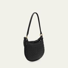 Bottega Veneta "Gemelli" shoulder bag in  intrecciato leather   Rolled shoulder strap Zip top closure  Exterior, small zip pouch bag  Approx. 7.5"H x 9.4"W x 2.8"D Made in Italy Formal Woven Leather Hobo Shoulder Bag, Formal Shoulder Bag With Braided Handles, Formal Handheld Shoulder Bag With Braided Handles, Handheld Shoulder Bag With Braided Handles For Evening, Evening Hobo Bag With Intrecciato Weave, Evening Handheld Woven Leather Shoulder Bag, Formal Pouch Shoulder Bag With Braided Handles, Evening Pouch Shoulder Bag With Intrecciato Weave, Evening Woven Leather Bucket Shoulder Bag