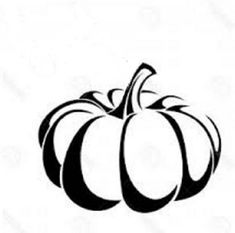 a black and white drawing of a pumpkin