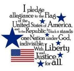 an american flag with the words, i pledge allegiance to the flag of the united states of america