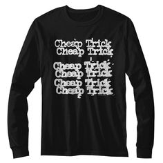 Classic Rock Style: CHEAP TRICK T-ShirtTap into rock 'n' roll history with our Officially Licensed Cheap Trick Classic Logo T-Shirt. This is an absolute must-have for any iconic American rock band fan.Crafted from high-quality materials, our t-shirt offers unrivaled comfort and a relaxed fit, perfect for day-to-day wear or rocking out at your next concert. The durable fabric ensures that this tee stands the test of time, just like Cheap Trick's timeless music.The classic design pays tribute to t Cheap Trick, Logo Black, Band Shirts, Rock Band, Yoga Clothes, Graphic Shirts, Online Clothing, Tshirt Logo, Black Tshirt