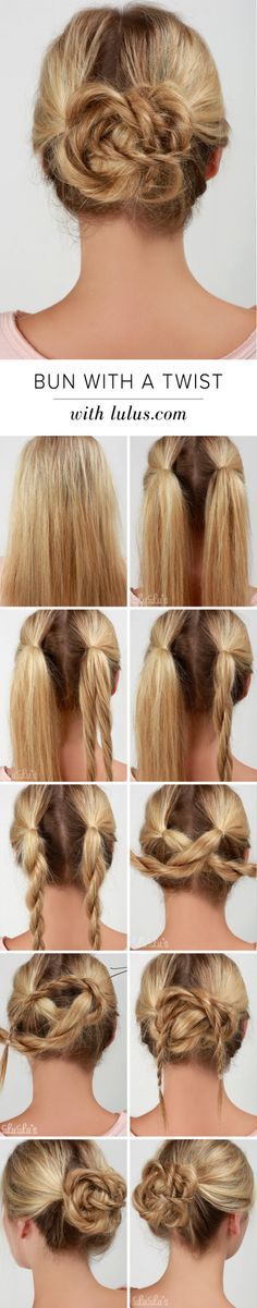 Bun with a Twist Hair Tutorial