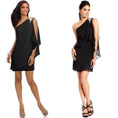 This Gorgeous One Shoulder Black Chiffon Dress With Rhinestone Shoulder Embellishment Is So Elegant. Purchased It To Have It Altered And Never Did. New With Tags. Purchased At Nordstrom. Size Us 8. Elegant Black Mini Chiffon Dress, Elegant Black Mini Length Chiffon Dress, Glamorous Chiffon Mini Dress For Evening, Elegant Black Chiffon Mini Dress, Glamorous Evening Chiffon Mini Dress, Black Chiffon Mini Dress For Formal Occasions, Elegant Black Chiffon Dress For Night Out, Elegant Black Chiffon Prom Dress, Embellished Chiffon Dress For Night Out