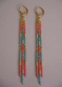 Beaded Earrings Ideas, Jewellery Business, Bead Dangle Earrings, Earrings Ideas, Earrings Inspiration, Homemade Jewelry, Bracelet Ideas, Beaded Dangle Earrings