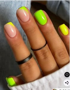 Neon Spring Nails 2024, Summer Nails Sns, Bright Nail Ideas Neon, Lime Nails, Summer Nails Neon, Crisco Recipes, Neon Yellow Nails, Bright Nail Designs, Neon Nail Designs