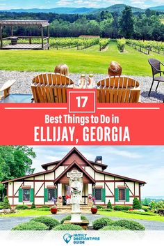 two chairs sitting in front of a house with the words 17 best things to do in ella