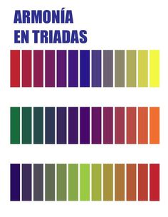 an image of colors in spanish with the words armonia en tradas