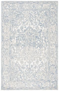 safavieh clearance trace trc302m ivory rug Safavieh Rug, Transitional Rugs, Ivory Rug, Pile Rug, Vintage Area Rugs, White Rug, Artisan Craft, Floral Botanical, Blue Rug