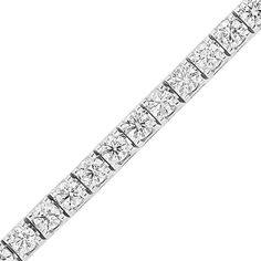 Elevate her attire with the luxe look of this sumptuous diamond tennis bracelet. Crafted in cool 14K white gold, this spectacular streamlined design features dazzling 1/3 ct. diamonds, each with a color rank of I and clarity of I1. Ravishing with 12 ct. t.w. of diamonds and a brilliant buffed luster, this stylish 7.0-inch tennis bracelet closes securely with a box clasp. Diamond Tennis Bracelet, Box Clasp, Round Moissanite, Tennis Bracelet Diamond, Jewelry Repair, Bracelet Clasps, Precious Jewelry, Diamond Bracelets, Tennis Bracelet