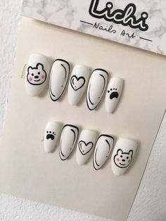 Desain Salon Kuku, Kutek Disney, Thanksgiving Nail Designs, Fake Nails Designs, Asian Nails, Hello Nails, Cute Simple Nails, Nail Art Designs Diy, Pretty Gel Nails