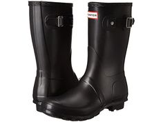 Hunter Original Short | Zappos.com Boots For Wide Calves, Wide Calf Rain Boots, Short Rain Boot, Women's Rain Boots, Black Hunter Boots, Calf Length Boots, Black Hunter, Short Rain Boots, Hunter Rain Boots