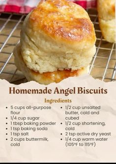 Best Biscuit Recipe, Angel Biscuits, Homemade Biscuits Recipe, Easy Biscuit Recipe, Homemade Bread Recipes Easy, Breaking Bread, Dessert Aux Fruits, Homemade Biscuits