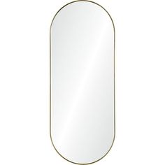 an oval mirror on a white background