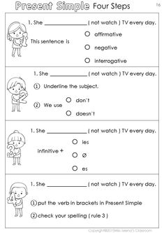 worksheet for the present simple