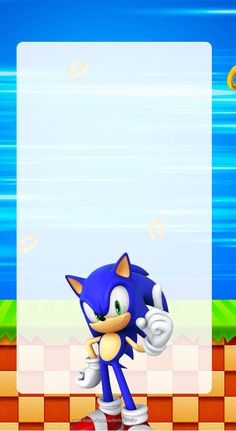 sonic the hedgehog is standing in front of an empty sign