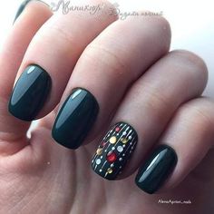 Holiday Nails Christmas, Square Nail Designs, French Manicure Nails, Short Square Nails, Xmas Nails, Square Nails, Green Nails, Holiday Nails, Nail Manicure