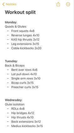 the workout plan is displayed in this screenshote screen shot, which shows how to use