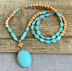 This is a beautiful one of a kind beaded Turquoise Stone pendant necklace. Semi precious Stones. Round Turquoise Stone pendant. This necklace is made 37 inches long and has an adjustable chain. Beaded charm necklace.  Necklaces can be made any size, color or style. Please send me a message if you would like a certain size, color, or style made especially for you!  Thank you for visiting and shopping 27inHeaven! ❤️ Michelle Hoeft Bohemian Turquoise Necklaces With Oval Beads, Turquoise Bohemian Beaded Necklace With Large Pendant, Bohemian Howlite Beaded Necklace With Gemstone Beads, Bohemian Howlite Beaded Necklace For Gifts, Beaded Howlite Necklaces With Round Beads, Bohemian Howlite Gemstone Beaded Necklaces, Bohemian Howlite Beaded Necklaces, Bohemian Turquoise Howlite Beaded Necklace, Bohemian Beaded Howlite Necklaces