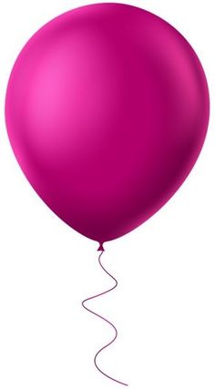 a pink balloon floating in the air on a white background