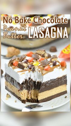 no bake chocolate peanut butter lasagna cake