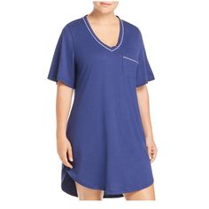 Pima Cotton , Super Soft! Never Worn Casual Cotton Tops For Night, Casual Short Sleeve Tops For Night, Blue Short Sleeve Tops For Lounging, Women Pajamas, Sleep Shirt, Pima Cotton, Pajamas Women, Women's Intimates, Blue White