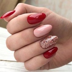 February Nails, Nail Designs Valentines, Red Nail Designs, Diy Nail Designs, Dip Powder Nails, Heart Nails, Nail Arts