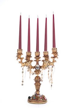 an ornate candelabra with five candles