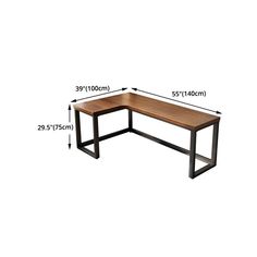 a wooden bench with metal legs and measurements for the top section, including the height