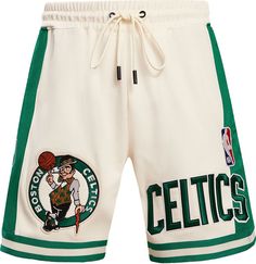 Style Elastic-waisted shorts Heat-sealed appliques with chenille and raised embroidered detail Team Spirit Team logo on leg Designed in team colors Additional Details Machine washable, tumble dry low Officially licensed Nba Clothes, Track Suits Women, Nba Boston Celtics, Camo Men, Green Retro, Retro Sports, Retro Shorts, True North, Team Wear