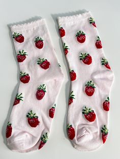 Sweeten her winter wardrobe with these pink strawberry socks! A colorful and fun gift that she'll love. Our Unisex Custom Pattern Crew Socks are crafted from high-quality cotton, providing exceptional comfort and durability. They're designed to offer a soft touch and breathable wear, making them ideal for everyday wear. 🌼 Usage Scenarios These socks are perfect for anyone who loves patterned designs, street dance, skateboarding, creative styles, student wear, casual outfits, sports, or simply as a unique gift for a loved one. 🎨 Customization Options Add a personal touch with your own text. Place your custom order here https://www.etsy.com/hk-en/listing/1763258645 and send us your design or text. We'll create custom socks that reflect your unique personality--perfect for special occasions Sweet Pink Socks For Gifts, Casual Socks For Gift, Playful Pink Socks For Gifts, Playful Pink Socks For Gift, Cute Red Socks For Gifts, Pink Sweet Socks For Spring, Pink Casual Socks For Winter, Trendy Red Socks As Gift, Trendy Red Socks For Gift