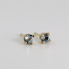 Aquamarine Studs, Sapphire Earrings Studs, Aquamarine Earrings, Handmade Fine Jewelry, Aquamarine Jewelry, Birthstone Earring, Earrings Wedding, Valentines Jewelry, Fine Jewelry Gift