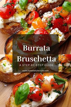 bruschetta with tomatoes, mozzarella and basil on top is the best way to eat it