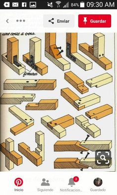 the diagram shows how to cut and glue wood